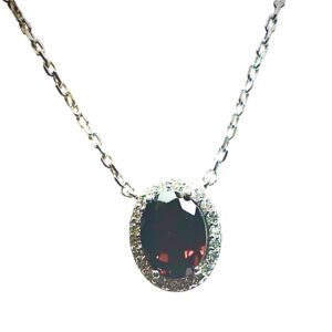 Garnet diamond pendant