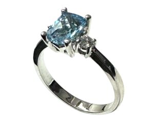 blue topaz diamond ring
