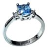 Blue topaz diamond ring