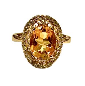 citrine diamond ring