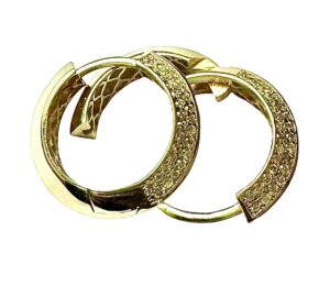 ROUND DIAMOND HOOP EARRINGS