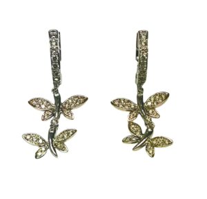 pave diamond butterfly earrings