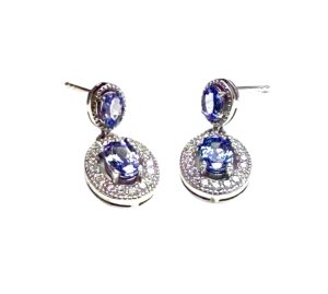 Tanzanite diamond earring