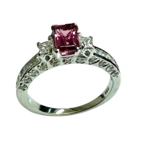 pink tourmaline diamond ring