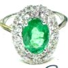 LARGE OVAL EMERALD DIAMOND RING