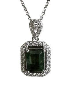 Tsavorite and diamond necklace
