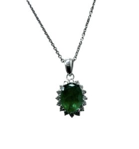 emerald diamond pendant