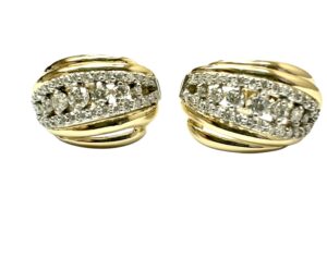 Gold and diamond earrings
