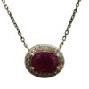 oval ruby and diamond pendant