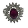 Oval Ruby and white diamond ring