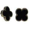 onyx clover earrings
